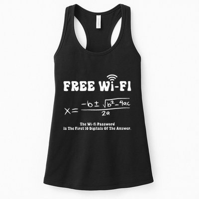 Free Wifi Funny 100 Days Of School Mathematics Calculation Womens Tank Top