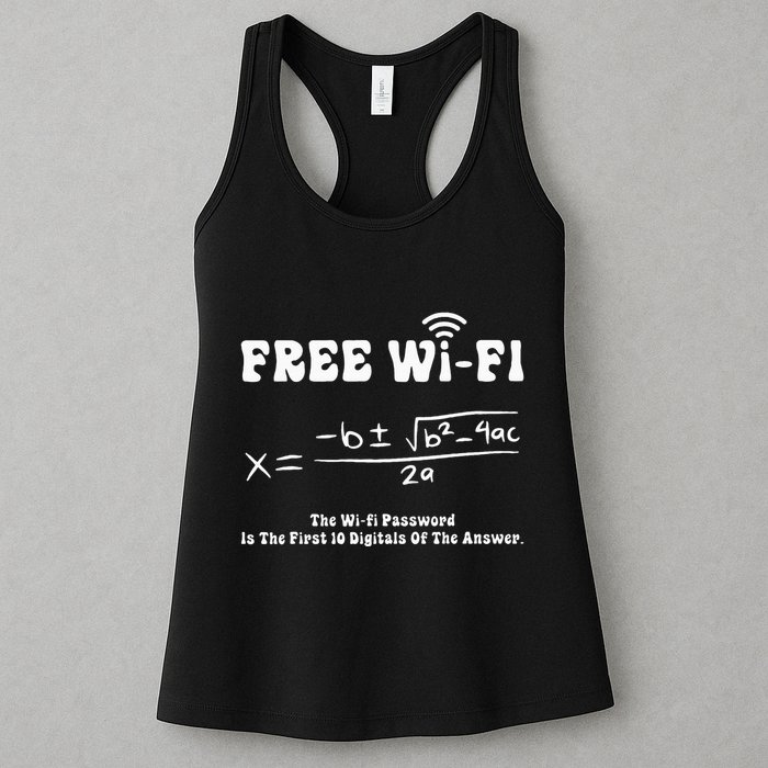 Free Wifi Funny 100 Days Of School Mathematics Calculation Womens Tank Top