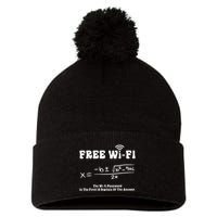 Free Wifi Funny 100 Days Of School Mathematics Calculation Pom Pom 12in Knit Beanie