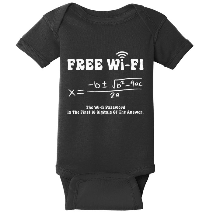 Free Wifi Funny 100 Days Of School Mathematics Calculation Baby Bodysuit