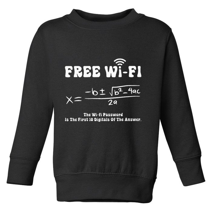 Free Wifi Funny 100 Days Of School Mathematics Calculation Toddler Sweatshirt