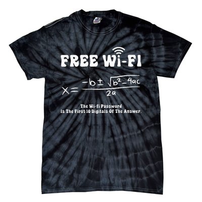 Free Wifi Funny 100 Days Of School Mathematics Calculation Tie-Dye T-Shirt