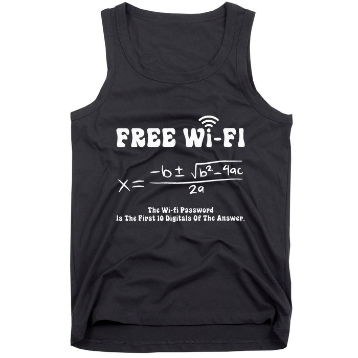 Free Wifi Funny 100 Days Of School Mathematics Calculation Tank Top