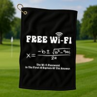 Free Wifi Funny 100 Days Of School Mathematics Calculation Golf Towel