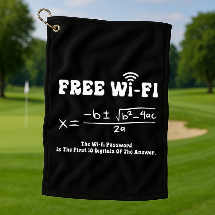 Free Wifi Funny 100 Days Of School Mathematics Calculation Golf Towel
