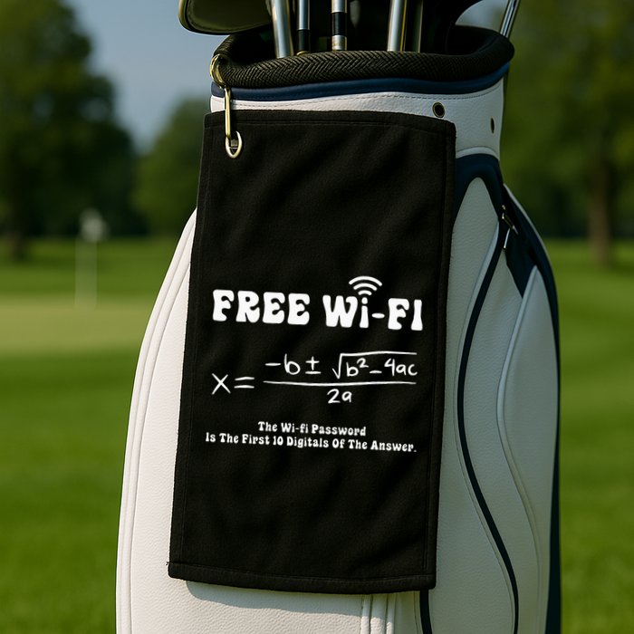 Free Wifi Funny 100 Days Of School Mathematics Calculation Golf Towel