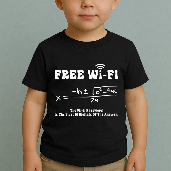 Free Wifi Funny 100 Days Of School Mathematics Calculation Toddler T-Shirt
