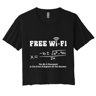Free Wifi Funny 100 Days Of School Mathematics Calculation Crop Top