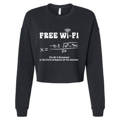 Free Wifi Funny 100 Days Of School Mathematics Calculation Cropped Pullover Crew