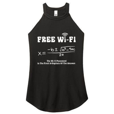 Free Wifi Funny 100 Days Of School Mathematics Calculation Women's Perfect Tri Rocker Tank