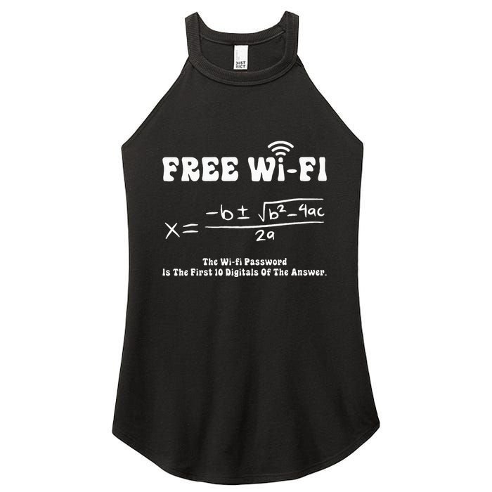 Free Wifi Funny 100 Days Of School Mathematics Calculation Women's Perfect Tri Rocker Tank