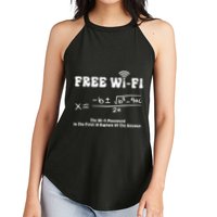 Free Wifi Funny 100 Days Of School Mathematics Calculation Women's Perfect Tri Rocker Tank