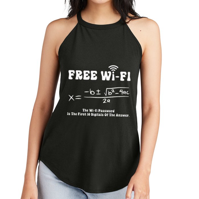 Free Wifi Funny 100 Days Of School Mathematics Calculation Women's Perfect Tri Rocker Tank