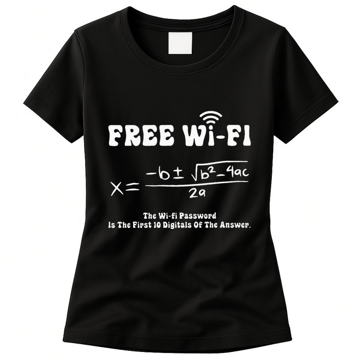 Free Wifi Funny 100 Days Of School Mathematics Calculation Womens T-Shirt