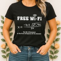 Free Wifi Funny 100 Days Of School Mathematics Calculation Womens T-Shirt