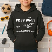 Free Wifi Funny 100 Days Of School Mathematics Calculation Kids Hoodie
