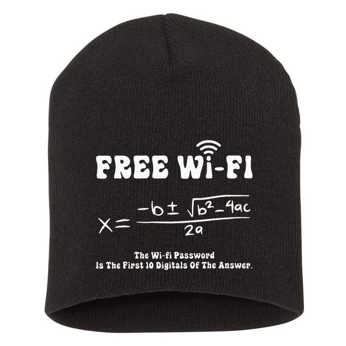 Free Wifi Funny 100 Days Of School Mathematics Calculation Short Acrylic Beanie