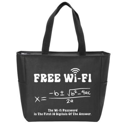 Free Wifi Funny 100 Days Of School Mathematics Calculation Zip Tote Bag