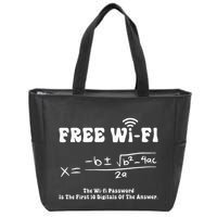 Free Wifi Funny 100 Days Of School Mathematics Calculation Zip Tote Bag