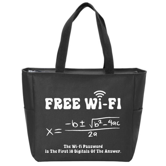 Free Wifi Funny 100 Days Of School Mathematics Calculation Zip Tote Bag