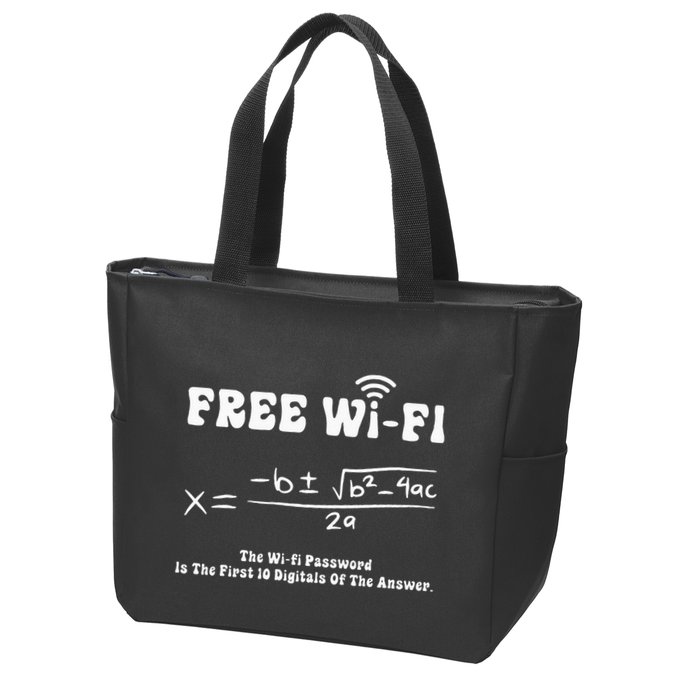 Free Wifi Funny 100 Days Of School Mathematics Calculation Zip Tote Bag