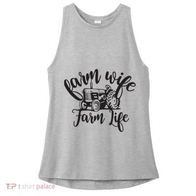 Farm Wife Farm Life Farmer Wife Ladies PosiCharge Tri-Blend Wicking Tank