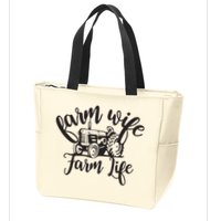 Farm Wife Farm Life Farmer Wife Zip Tote Bag