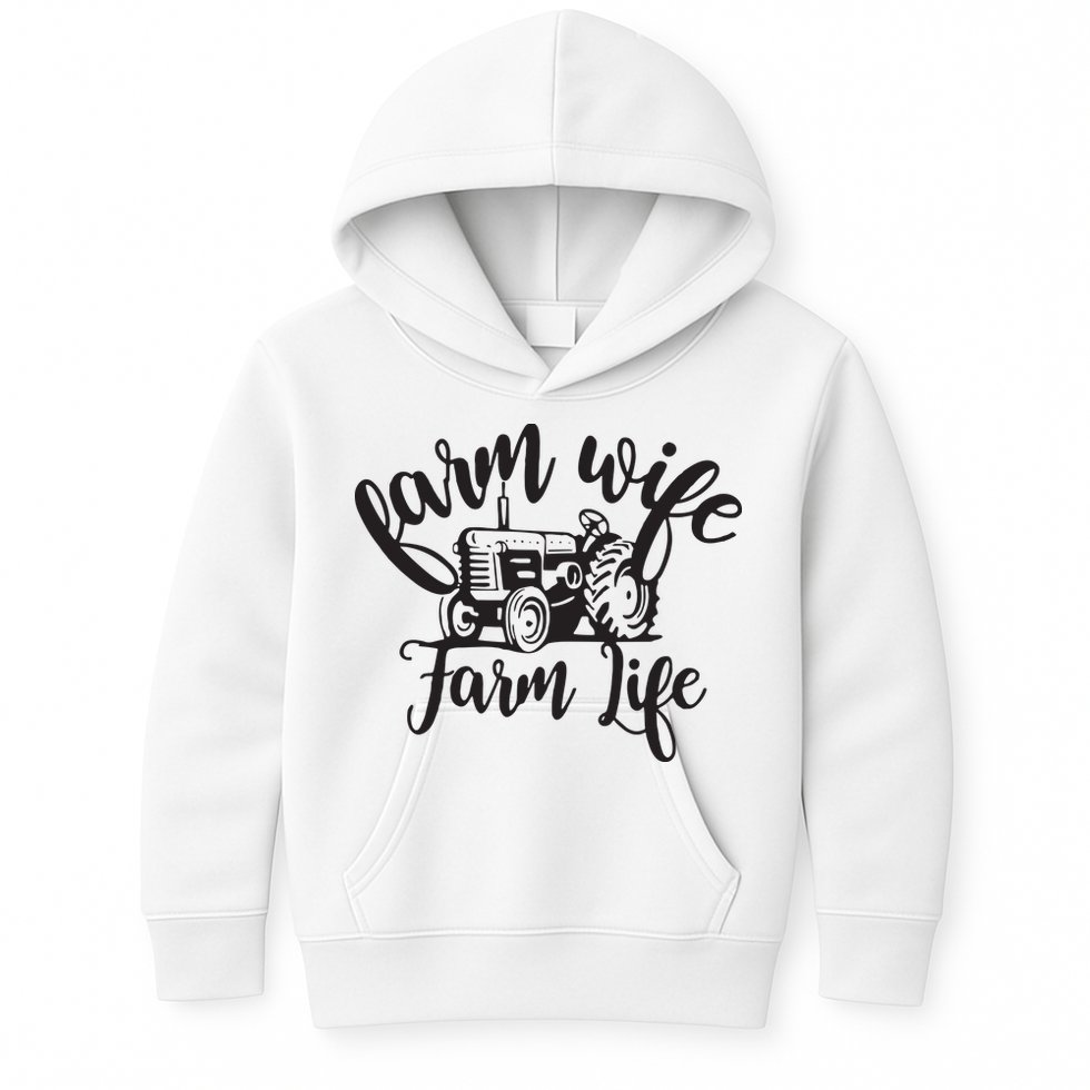 Farm Wife Farm Life Farmer Wife Kids Hoodie
