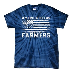 Farm With Flag America Needs Farmers Tie-Dye T-Shirt