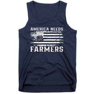 Farm With Flag America Needs Farmers Tank Top