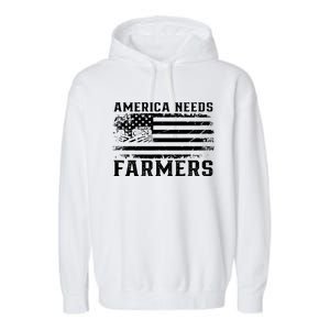 Farm With Flag America Needs Farmers Garment-Dyed Fleece Hoodie