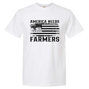 Farm With Flag America Needs Farmers Garment-Dyed Heavyweight T-Shirt