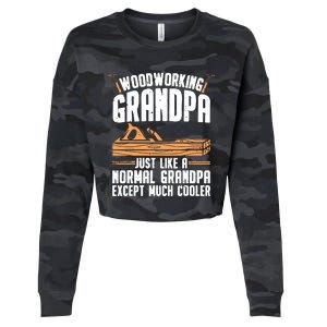 Funny Woodworking For Woodwork Grandpa Dad Men Woodworker Cropped Pullover Crew