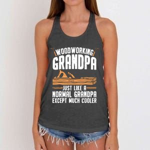 Funny Woodworking For Woodwork Grandpa Dad Men Woodworker Women's Knotted Racerback Tank