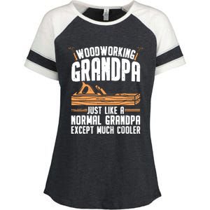 Funny Woodworking For Woodwork Grandpa Dad Men Woodworker Enza Ladies Jersey Colorblock Tee