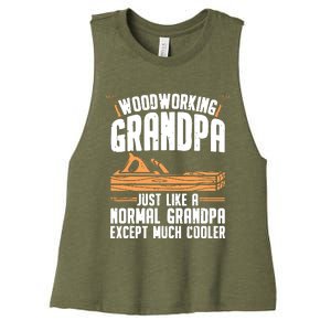 Funny Woodworking For Woodwork Grandpa Dad Men Woodworker Women's Racerback Cropped Tank