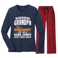 Funny Woodworking For Woodwork Grandpa Dad Men Woodworker Women's Long Sleeve Flannel Pajama Set 