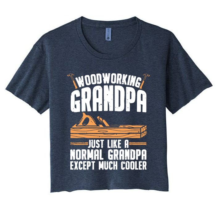 Funny Woodworking For Woodwork Grandpa Dad Men Woodworker Women's Crop Top Tee