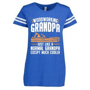 Funny Woodworking For Woodwork Grandpa Dad Men Woodworker Enza Ladies Jersey Football T-Shirt