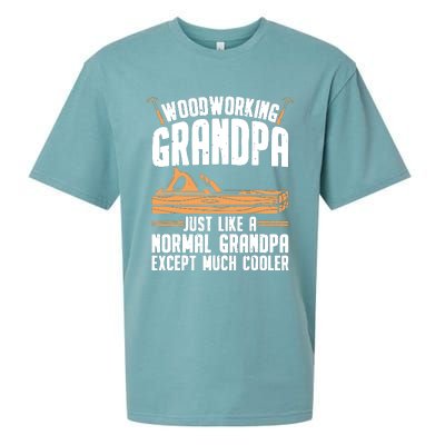 Funny Woodworking For Woodwork Grandpa Dad Men Woodworker Sueded Cloud Jersey T-Shirt