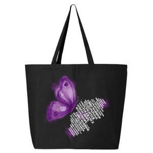 Fibro Warrior Fibromyalgia Awareness Purple Butterfly Gift 25L Jumbo Tote