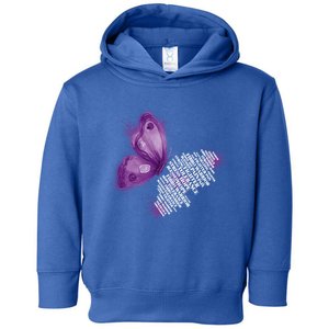 Fibro Warrior Fibromyalgia Awareness Purple Butterfly Gift Toddler Hoodie