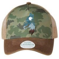 Forest With FullMoon And Cliff Of Silhouette Howling Legacy Tie Dye Trucker Hat