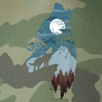Forest With FullMoon And Cliff Of Silhouette Howling Legacy Tie Dye Trucker Hat