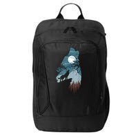 Forest With FullMoon And Cliff Of Silhouette Howling City Backpack