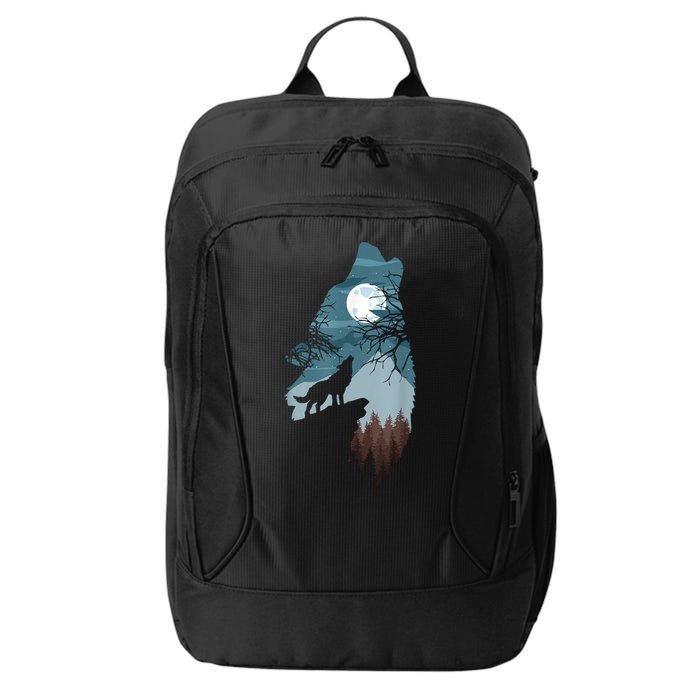 Forest With FullMoon And Cliff Of Silhouette Howling City Backpack
