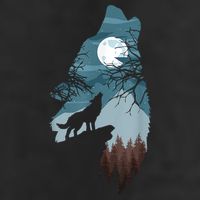 Forest With FullMoon And Cliff Of Silhouette Howling Adult Drive Performance Visor