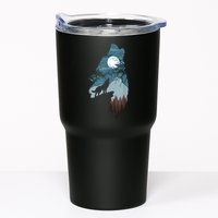 Forest With FullMoon And Cliff Of Silhouette Howling Tumbler