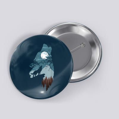 Forest With FullMoon And Cliff Of Silhouette Howling Button