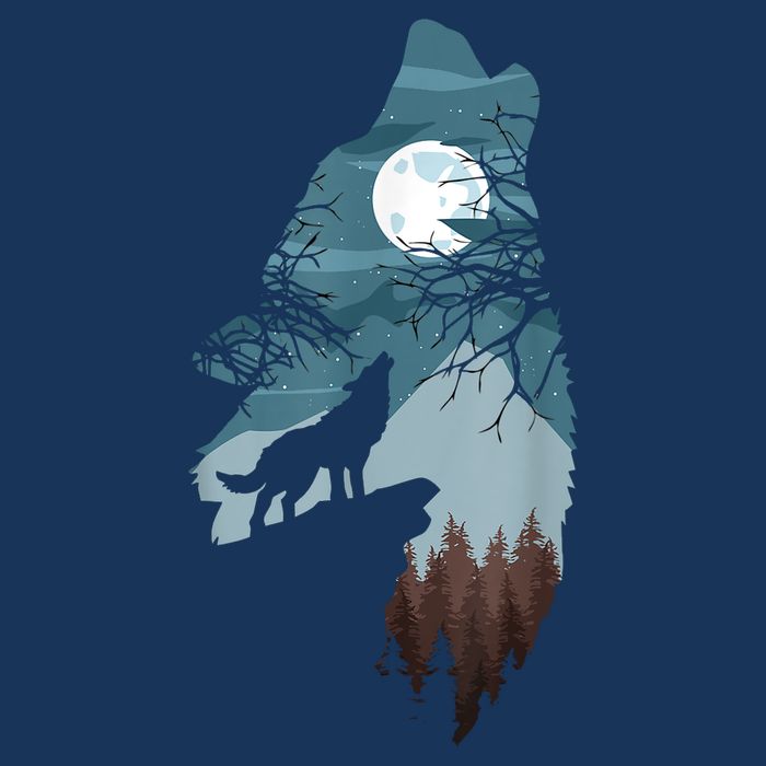 Forest With FullMoon And Cliff Of Silhouette Howling Flat Bill Trucker Hat